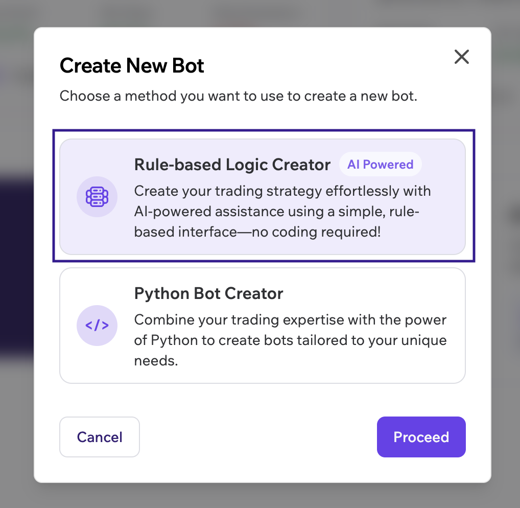 Create New No Code Bot